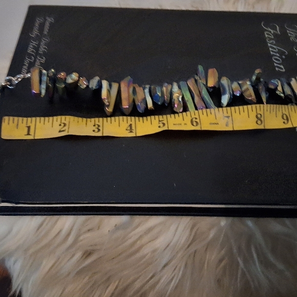 Rainbow Quartz Titanium Iridescent Aura Crystal Necklace - Picture 10 of 12